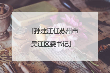 孙建江任苏州市吴江区委书记