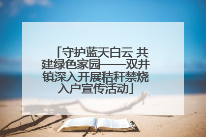 守护蓝天白云 共建绿色家园——双井镇深入开展秸秆禁烧入户宣传活动