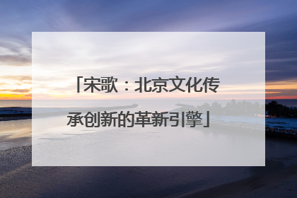 宋歌：北京文化传承创新的革新引擎