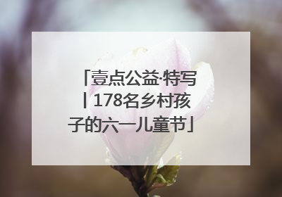 壹点公益·特写丨178名乡村孩子的六一儿童节