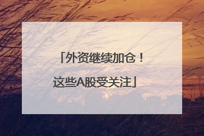外资继续加仓！这些A股受关注