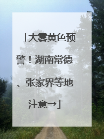 大雾黄色预警！湖南常德、张家界等地注意→