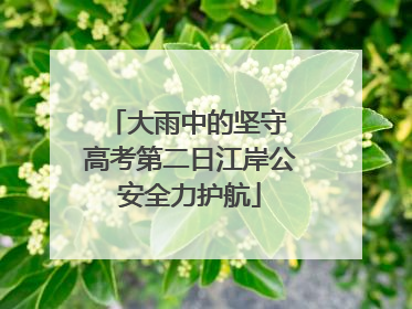 大雨中的坚守 高考第二日江岸公安全力护航