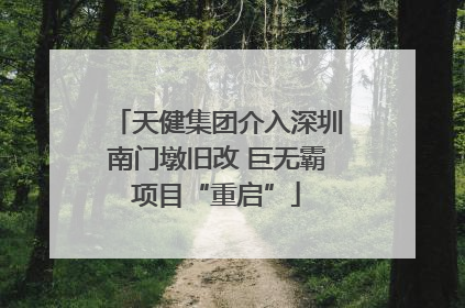 天健集团介入深圳南门墩旧改 巨无霸项目“重启”