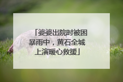 婆婆出院时被困暴雨中，黄石全城上演暖心救援