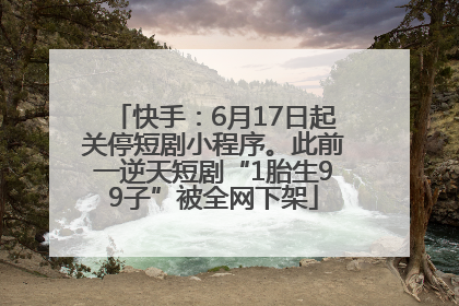 快手：6月17日起关停短剧小程序。此前一逆天短剧“1胎生99子”被全网下架