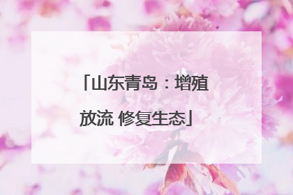 山东青岛：增殖放流 修复生态