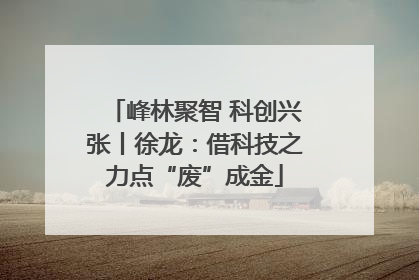 峰林聚智 科创兴张丨徐龙：借科技之力点“废”成金