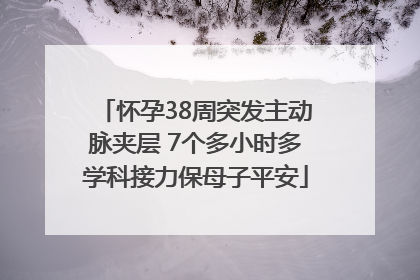 怀孕38周突发主动脉夹层 7个多小时多学科接力保母子平安