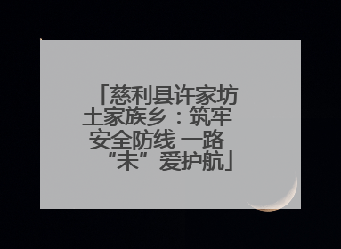 慈利县许家坊土家族乡：筑牢安全防线 一路“未”爱护航