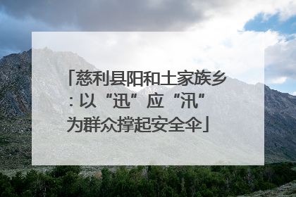 慈利县阳和土家族乡：以“迅”应“汛” 为群众撑起安全伞