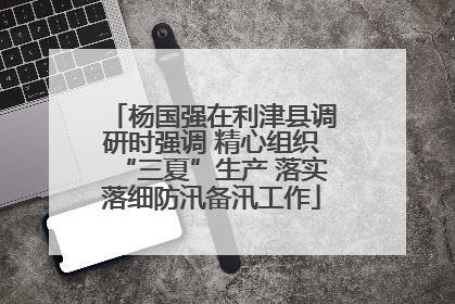 杨国强在利津县调研时强调 精心组织“三夏”生产 落实落细防汛备汛工作