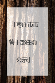 枣庄市市管干部任前公示