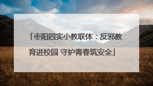 枣阳四实小教联体：反邪教育进校园 守护青春筑安全