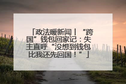 政法暖新闻丨“跨国”钱包回家记：失主直呼“没想到钱包比我还先回国！”