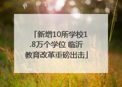 新增10所学校1.8万个学位 临沂教育改革重磅出击