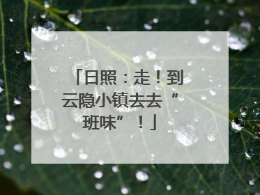 日照：走！到云隐小镇去去“班味”！