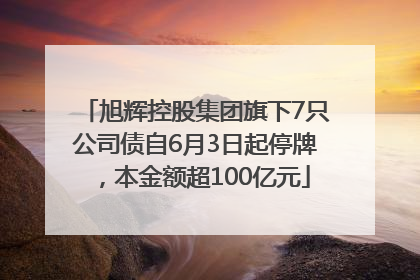 旭辉控股集团旗下7只公司债自6月3日起停牌，本金额超100亿元