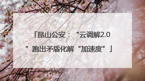 昆山公安：“云调解2.0”跑出矛盾化解“加速度”