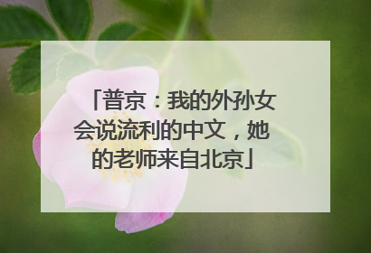 普京：我的外孙女会说流利的中文，她的老师来自北京