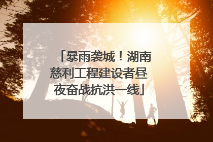 暴雨袭城！湖南慈利工程建设者昼夜奋战抗洪一线