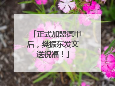 正式加盟德甲后，樊振东发文送祝福！