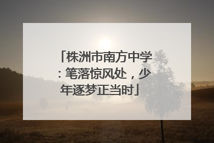 株洲市南方中学：笔落惊风处，少年逐梦正当时