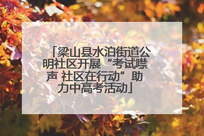 梁山县水泊街道公明社区开展“考试噤声 社区在行动”助力中高考活动