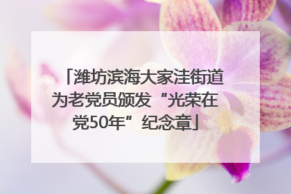 潍坊滨海大家洼街道为老党员颁发“光荣在党50年”纪念章