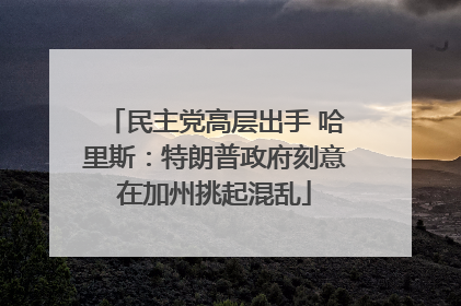 民主党高层出手 哈里斯：特朗普政府刻意在加州挑起混乱