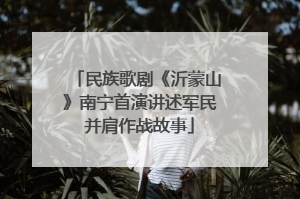 民族歌剧《沂蒙山》南宁首演讲述军民并肩作战故事