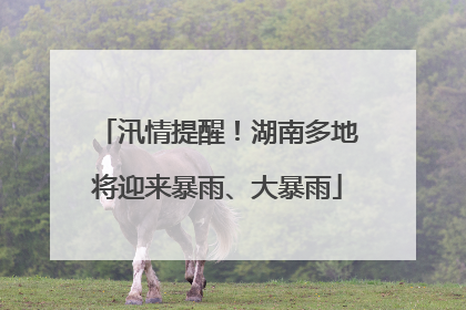 汛情提醒！湖南多地将迎来暴雨、大暴雨