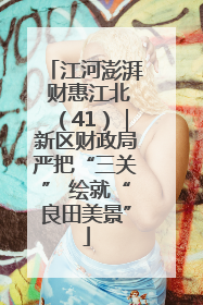 江河澎湃 财惠江北（41）｜新区财政局严把“三关” 绘就“良田美景”