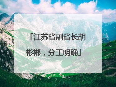 江苏省副省长胡彬郴，分工明确