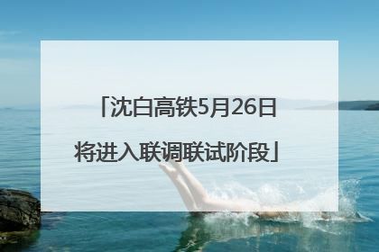 沈白高铁5月26日将进入联调联试阶段