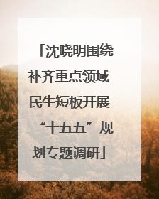 沈晓明围绕补齐重点领域民生短板开展“十五五”规划专题调研