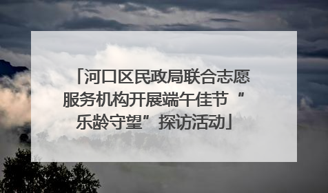 河口区民政局联合志愿服务机构开展端午佳节“乐龄守望”探访活动