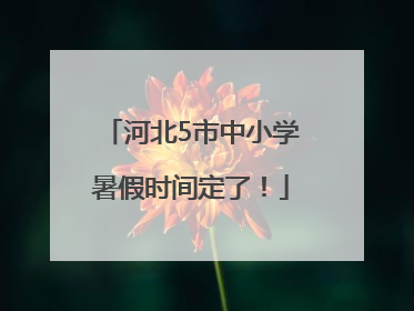 河北5市中小学暑假时间定了！