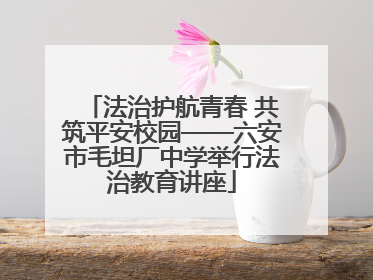 法治护航青春 共筑平安校园——六安市毛坦厂中学举行法治教育讲座