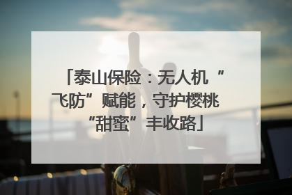 泰山保险：无人机“飞防”赋能，守护樱桃“甜蜜”丰收路
