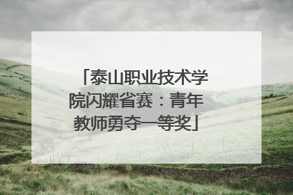 泰山职业技术学院闪耀省赛：青年教师勇夺一等奖