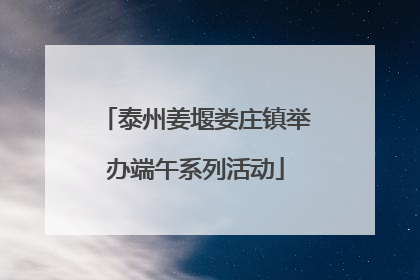 泰州姜堰娄庄镇举办端午系列活动