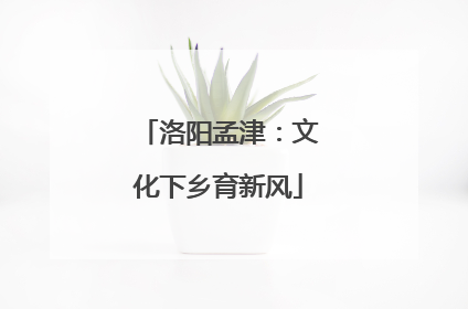 洛阳孟津：文化下乡育新风