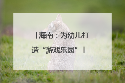 海南：为幼儿打造“游戏乐园”