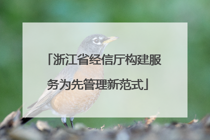 浙江省经信厅构建服务为先管理新范式