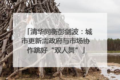 清华同衡彭剑波：城市更新需政府与市场协作跳好“双人舞”
