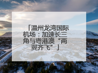 温州龙湾国际机场：加速长三角与粤港澳“两翼齐飞”