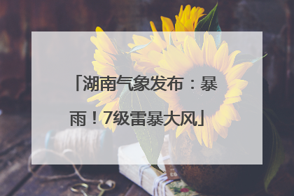湖南气象发布：暴雨！7级雷暴大风