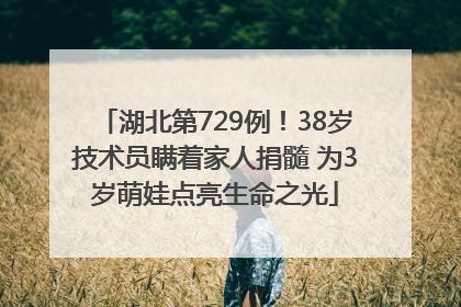 湖北第729例！38岁技术员瞒着家人捐髓 为3岁萌娃点亮生命之光