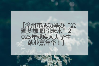 漳州市成功举办“爱聚梦想 职引未来”2025年残疾人大学生就业嘉年华！